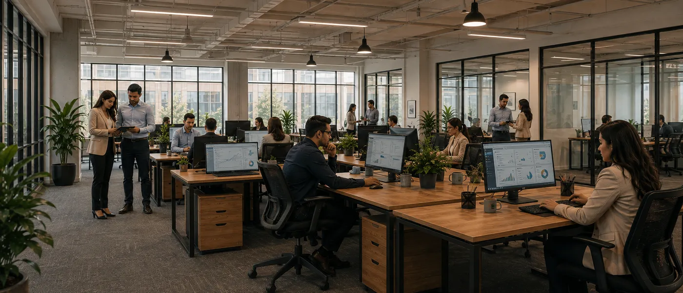 Equipo interno de atención B2B revisando cuentas de clientes