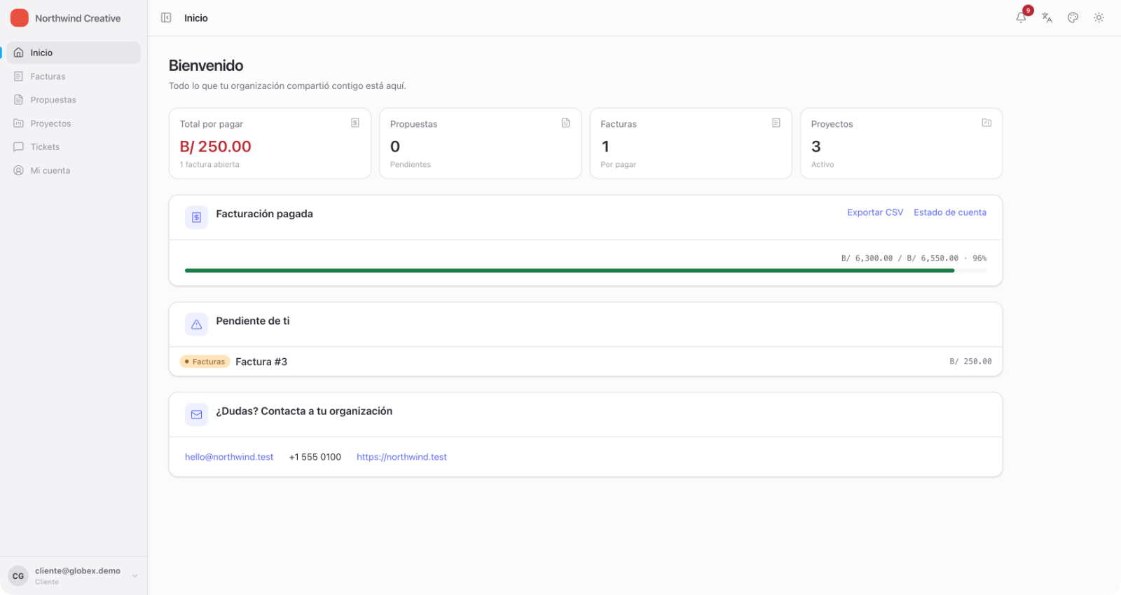 Portal del cliente en AgentticCRM